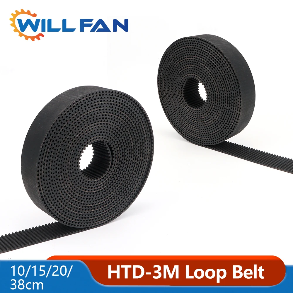 Will Fan HTD3M-15 20MM Rubber Open Timing Transmission Belt Pully For Co2 Laser Cutter Engraving Machine Printer Machine