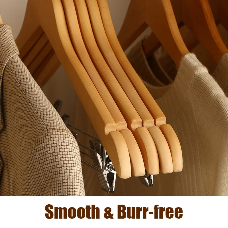 5PCS High-Grade Wooden Suit Hangers,Skirt Hanger ,Solid Wooden Trouser Rack with Shoulder Notches for Dress Jacket