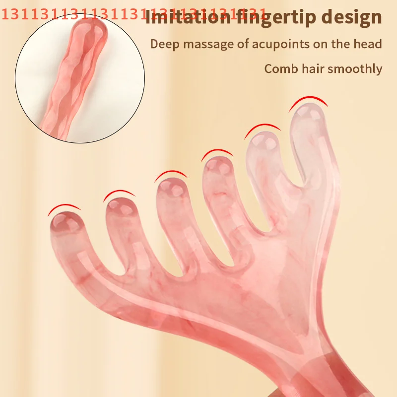 

Бамбуковая смола, массажная расческа для кожи головы, точечный массаж, меридиан, портативный инструмент для ухода за волосами, релаксационный инструмент Гуаша для стимуляции кожи головы