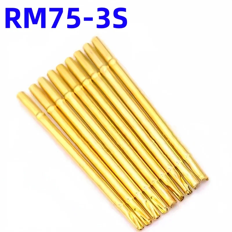20/100PCS RM75-3S Test Pin PM75-B1 Receptacle Brass Tube Needle Sleeve Seat Solder Connect Probe Sleeve 26.8mm Outer Dia 1.32mm