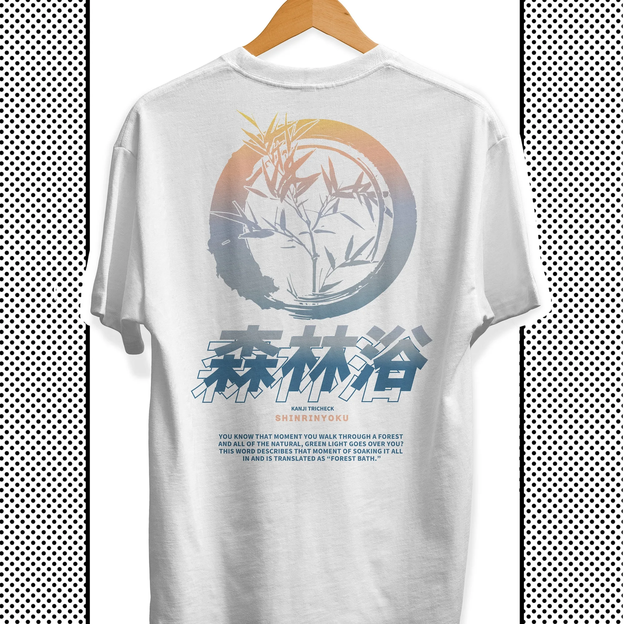 Aesthetic Oversize Graphic Tshirt Forest Bathing,Japan Harajuku Streetwear,Inspiring Shirt with Nature Art and Bamboo Graphics