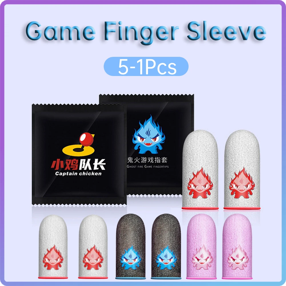 

Ultra-thin Gaming Fingertips Cover for PUBG Mobile Games Breathable Ice Silk Luminous E-Sports Thumb Sleeve Cots for Android/iOS