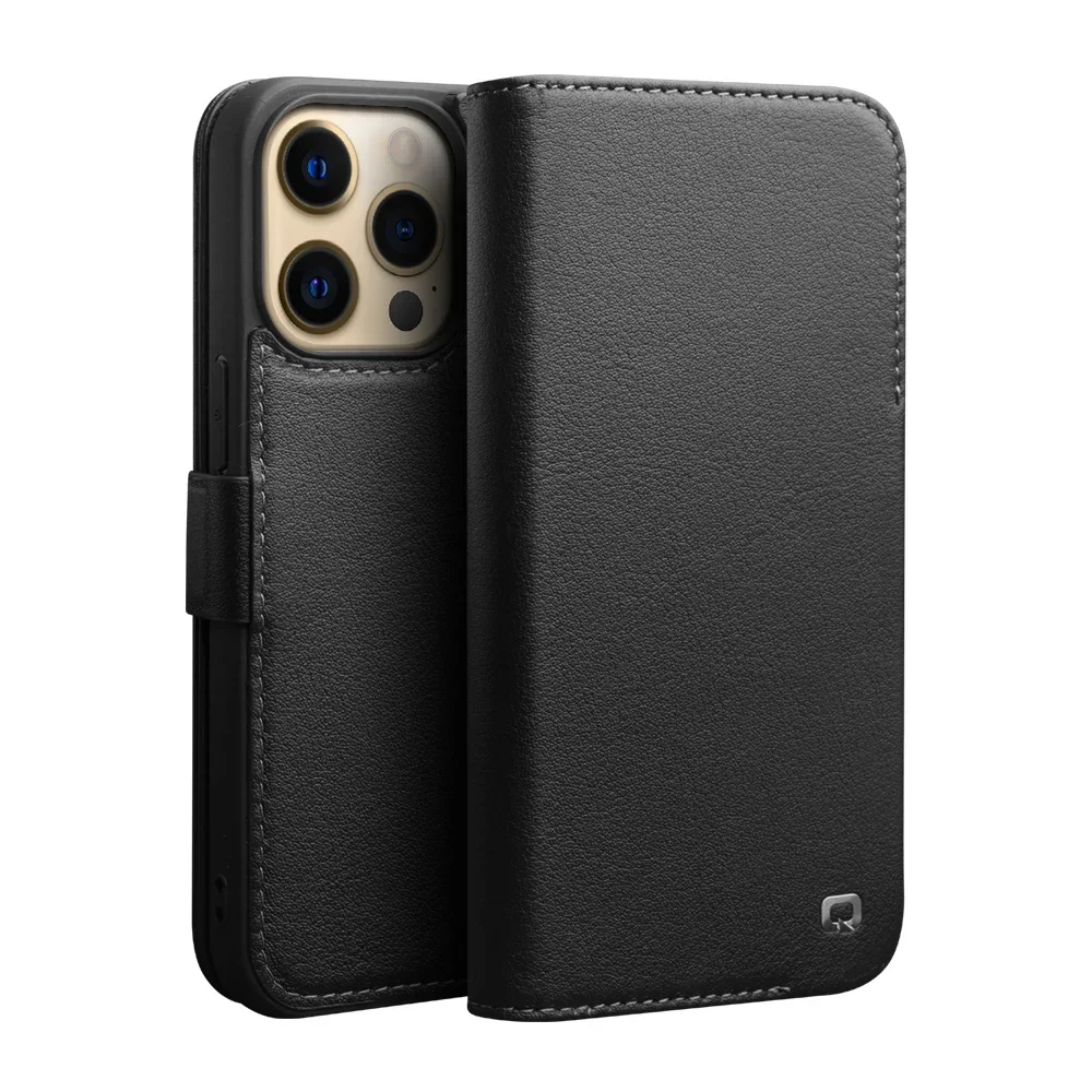 

QIALINO Genuine Leather Flip Case for iPhone 13 Pro Max Cover with Card Slots for iPhone 13 Min Luxury Cover for 13/13 Pro