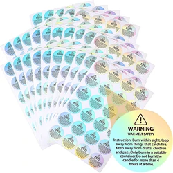 120-600Pcs Candle Warning Labels, 3cm Waterproof Round Candle Safety Labels Sticker for Candle Making DIY Candle Jars ﻿