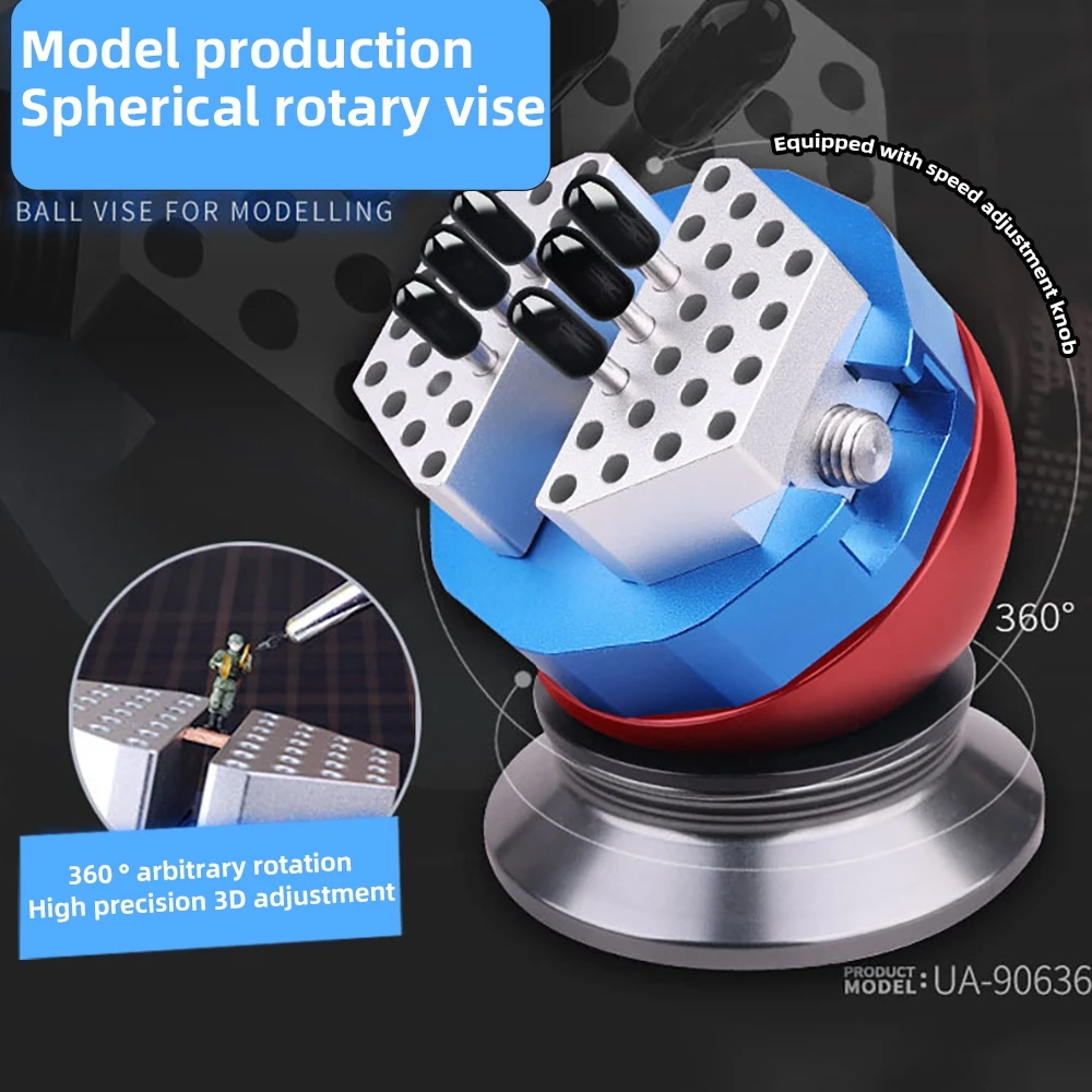 360 °   Morsa a sfera CNC universale per accessori per strumenti di costruzione di hobby modello Morsa sferica CNC per strumenti di pittura per levigatura di modellazione fai-da-te