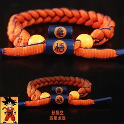 Dragon Ball Hand-Woven corda pulseira para crianças, figuras de ação, Son Goku, Vegeta, Saiyajin, aniversário, presente de Natal, acessórios decoração