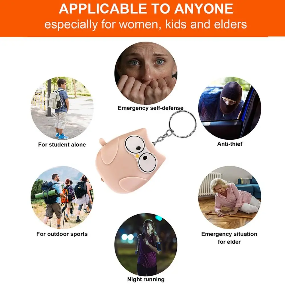 

Pocket Anti-attack Self Defense Alarm Loud Anti-Wolf Anti-wolf Alarm 130dB Emergency Alarm Keychain Child