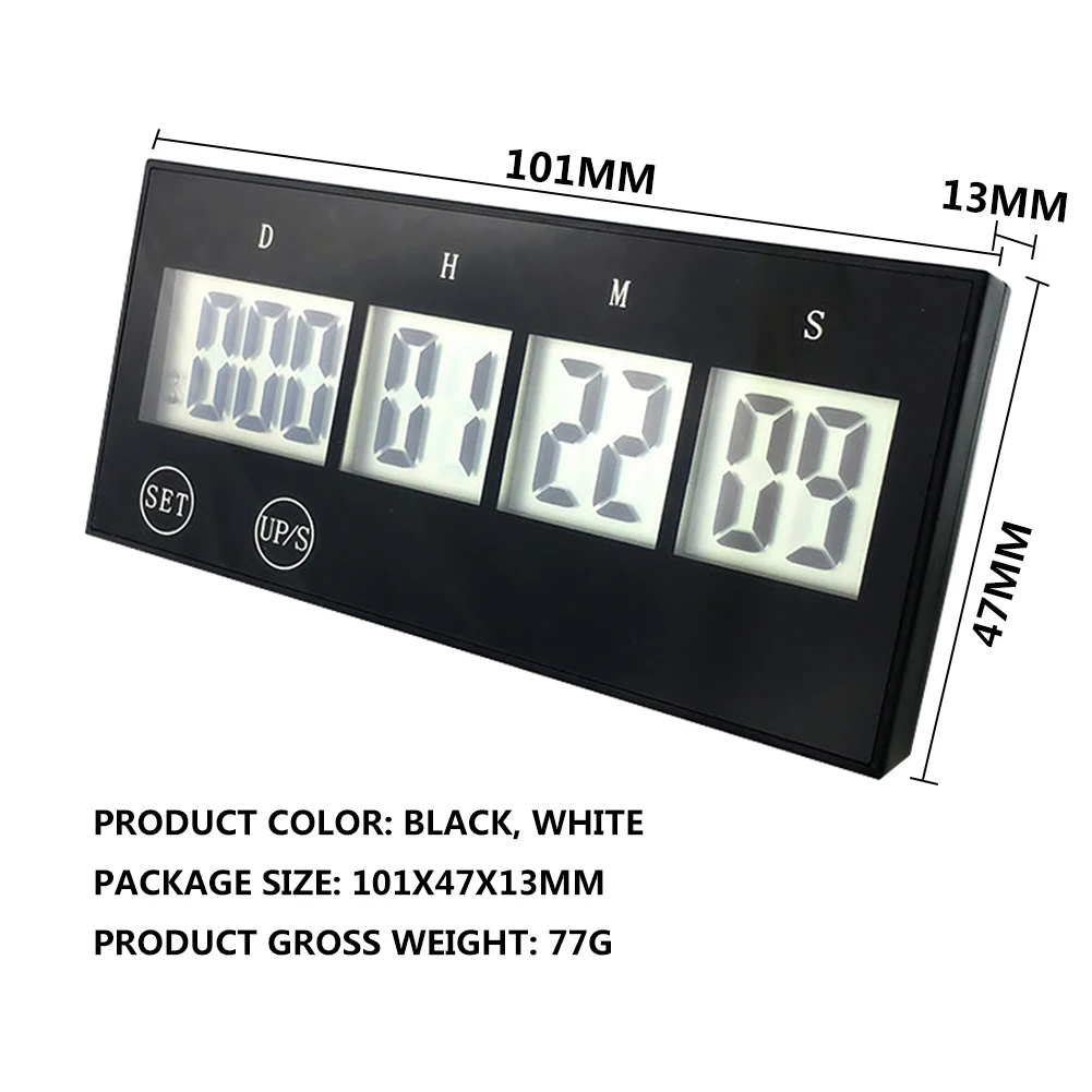 999 Days Digital Countdown Touch Screen Keys Electronic Count Down Timer Multifunctional Durable Reusable for Home Learning Work