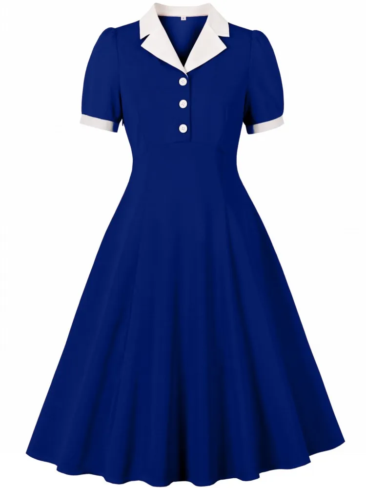 Vestido de fiesta informal Pin Up de verano para mujer, bata Retro de manga corta 2025, vestido Vintage Rockabilly de los años 60 y 50, Vestidos con vuelo de los años 60 y 50