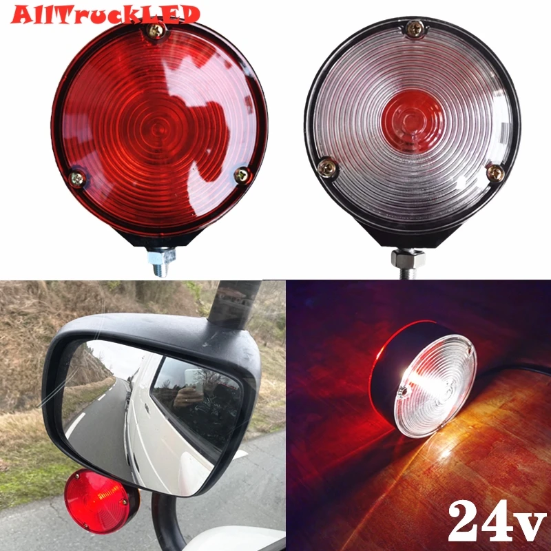 Trailer Truck Lorry Earring Red White Mirror Side Marker Lamp with bulbs 24V For Volvo Truck For Scania Truck For Benz truck E11