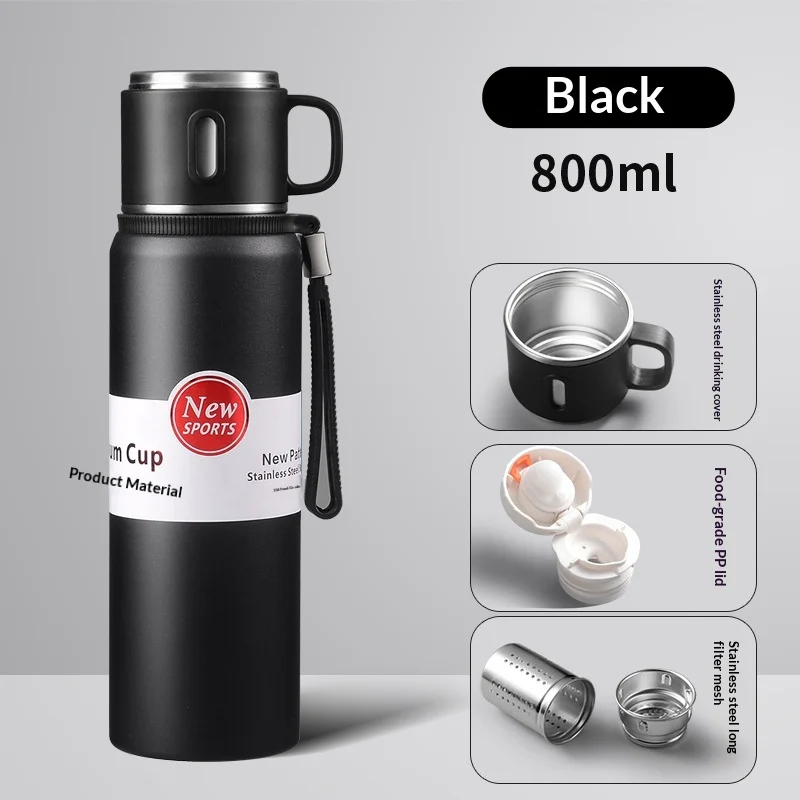 

800 мл кофейная чашка из нержавеющей стали, дорожная термокружка, герметичная бутылка-термос, кружка для чая, кофе, офисная кружка в деловом стиле для автомобиля