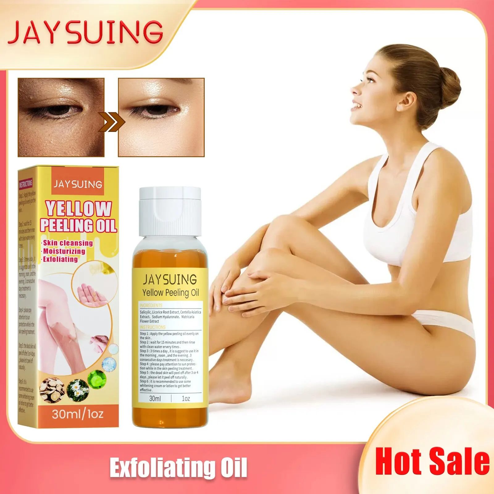 Yellow Peeling Oil Anti Calluses Remove Dead Skin Bleaching Dark Spot Promote Revitalization Exfoliating Whitening Essential Oil