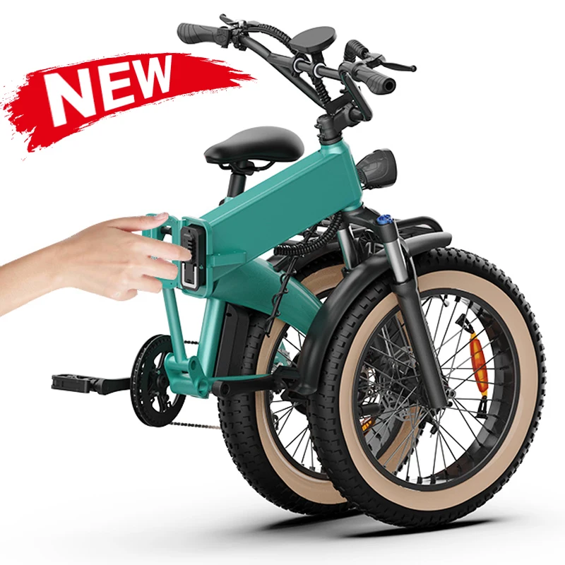 KIXIN T2 Folding Electric Bike 48V 13AH 25km/h Torque Enhanced Version 7 Speed Hot Selling EU UK Enhanced Fatsnow Version