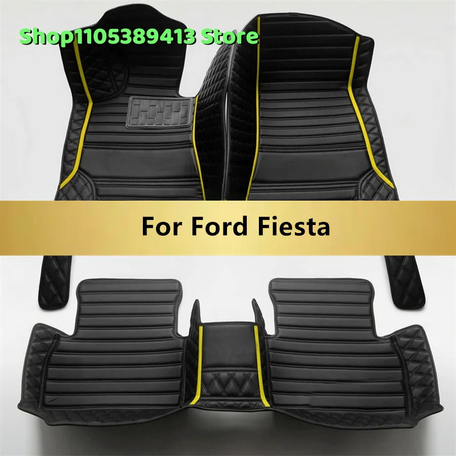 Artificial Leather Custom Car Floor Mats For Ford Fiesta 2016 2015 2014 2013 2012 2011 Car Mat Accessories Mats Carpets Auto