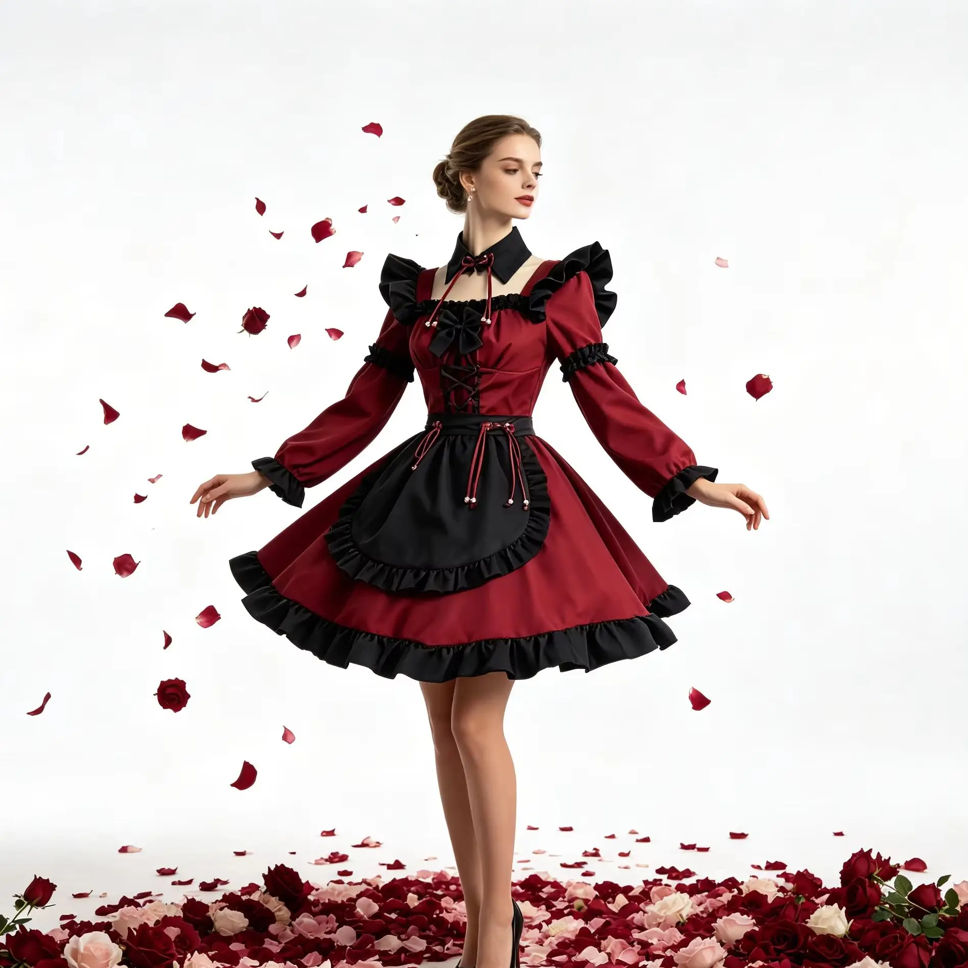 

Gothic Little Devil Lolita Dress,Classic Maid Dress Cosplay Costume for Anime Stage Show Party Role Play Themed Performance Wear