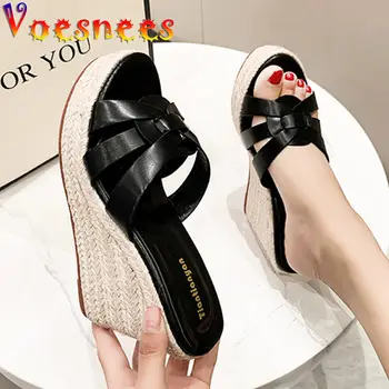 10公分休閒夏季涼鞋麻繩厚底拖鞋設計師坡跟高跟鞋新款編織戶外女鞋穆勒鞋 10 最佳銷售 設計師坡跟鞋 - №10