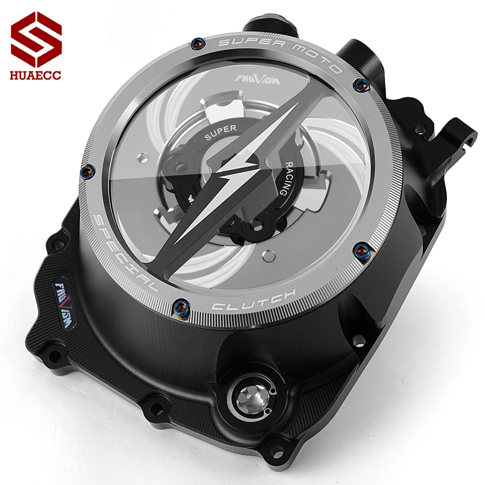 CNC Racing Clear Clutch Cover & Spring Retainer R for Kawasaki Z1000 Z 1000 2016 2017 2018 2019 2020 2021 2022 2023 2024 2025