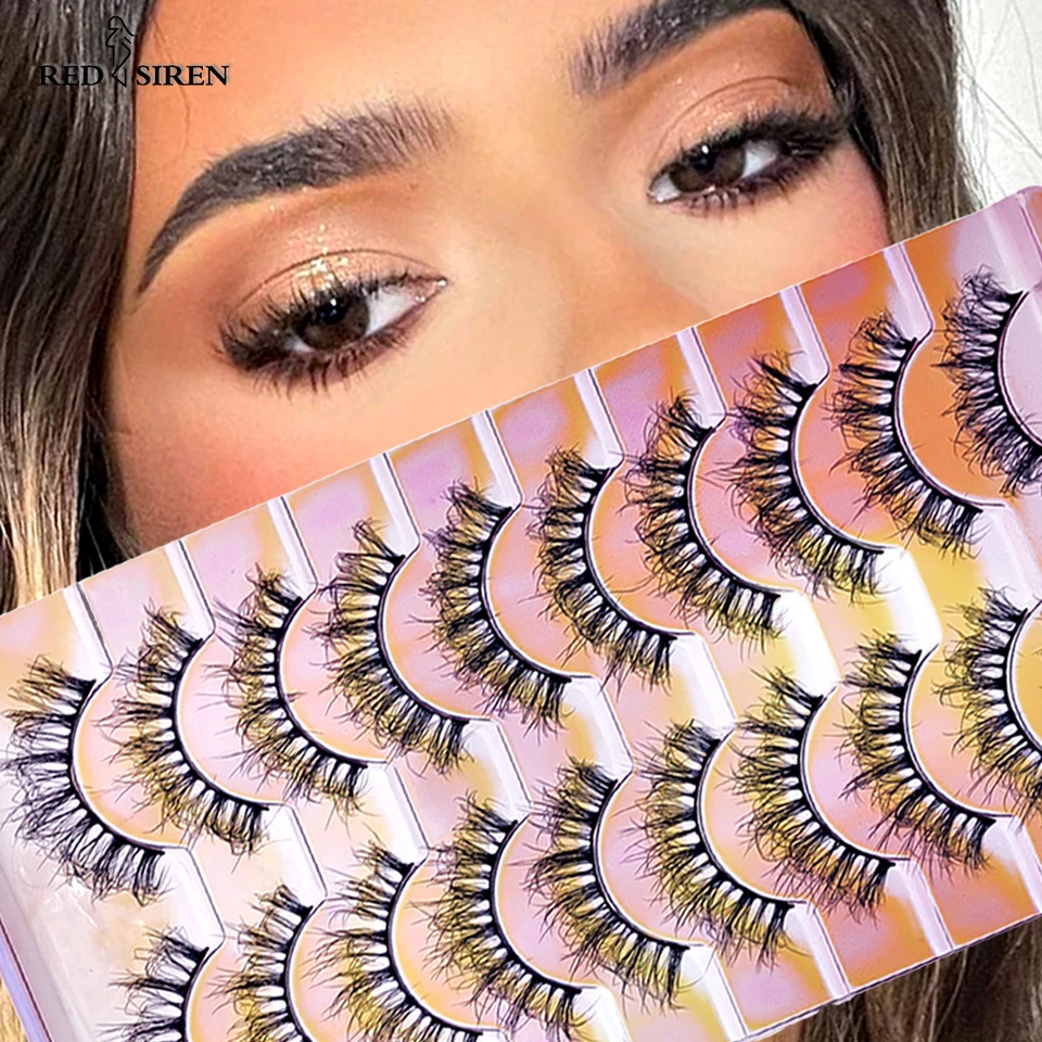 RED SIREN Lashes Fluffy Mink 10mm-15mm Short Wispy Natural False Eyelashes Free Shipping Korean Makeup