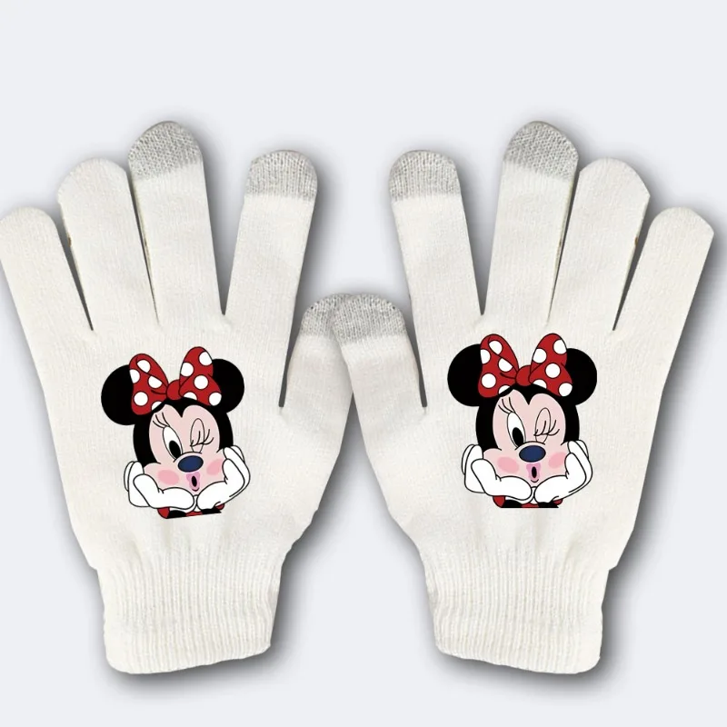 Cartoon Disney mickey minnie mouse Cotton Gloves Anime Figures Elasticity Glove Accessories Thicken Winter Warm Unisex Boy Girl