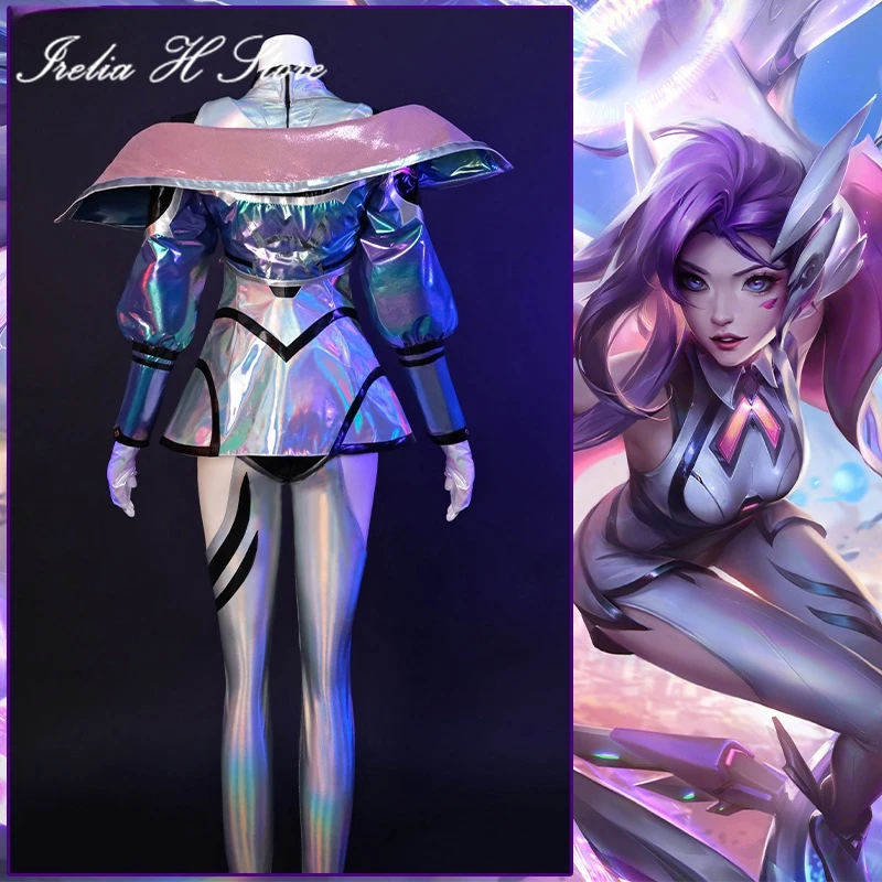 Irelia H LOL 세라핀 코스프레 코스튬 게임, 전투 비둘기 세라핀 점프수트, 할로윈 의상, 여성