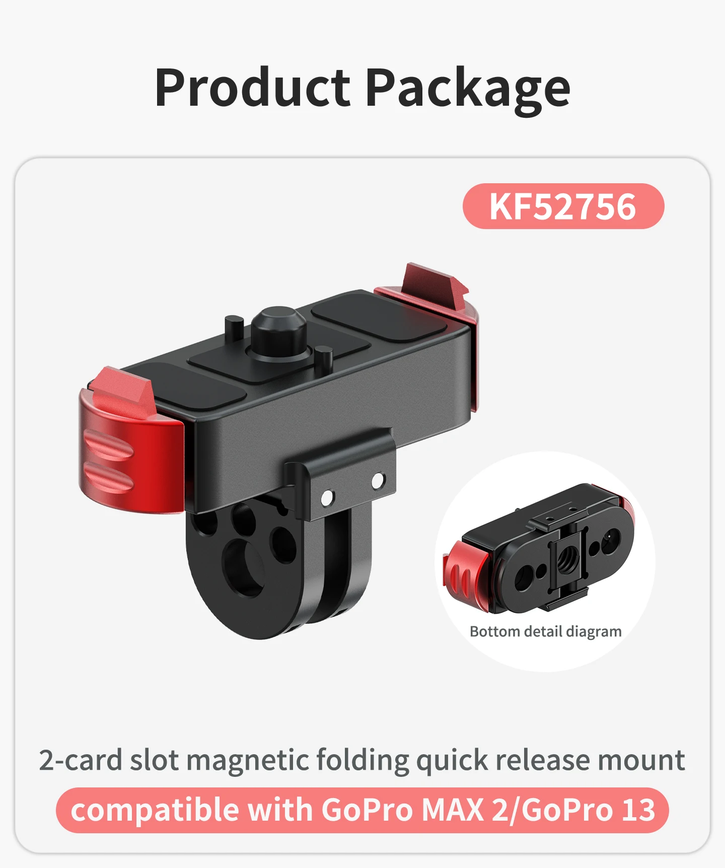 Neue Dual Lock Magnetische Quick Release Basis Action Kamera Stativ Halter 1/4 Anti Umkehr Halterung für GoPro MAX 2 für Go Pro Hero 13 – Detail 4