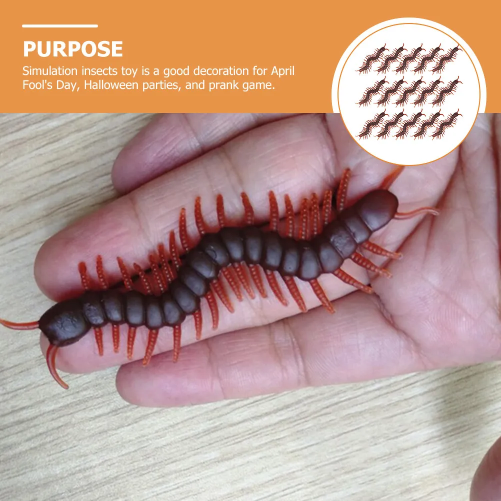 

15 реалистичных искусственных сороконожек для декора на День дураков, Хэллоуин, розыгрыши, реквизит для трюков, реалистичные украшения в виде насекомых