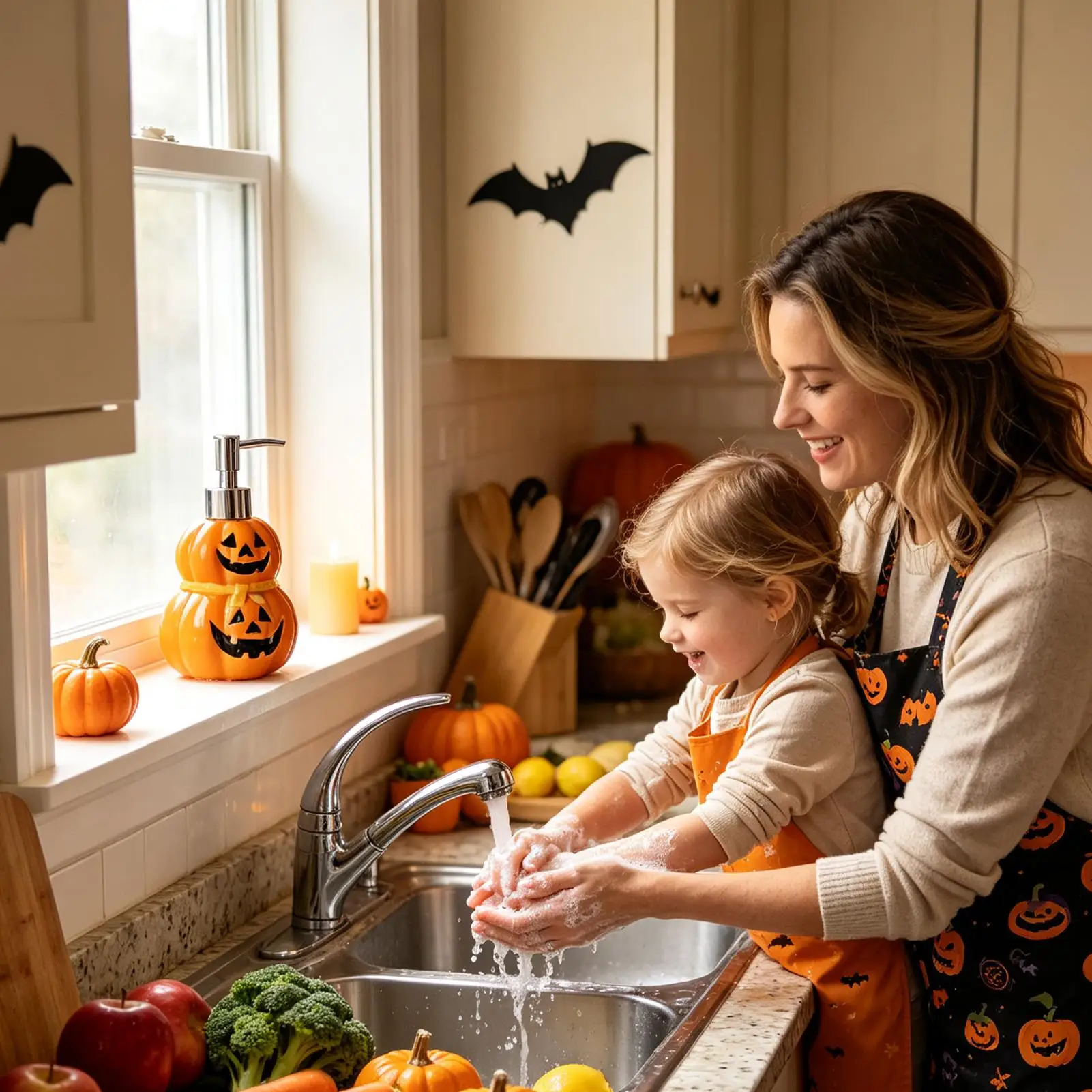 Halloween Soap Dispenser Decorative Ceramic Pumpkin Liquid Bottle Fall Soap Dispenser For Bath Kitchen Countertop Thanksgiving