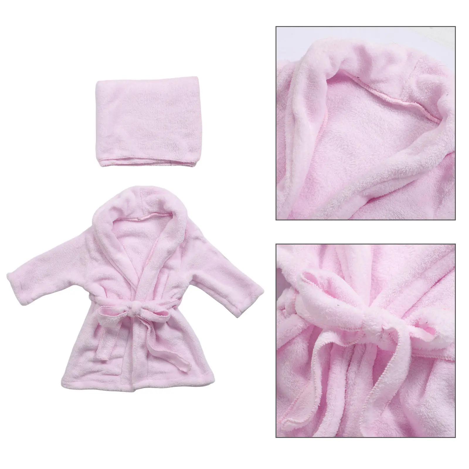 

1Set Baby Bathrobe Toddler Coral Fleece Robe with Hood Headscarf Soft Warm Sleepwear for Boys Girls 7-12M Newborn Winter