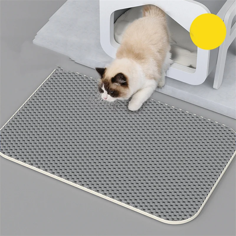 Honeycomb Double Layer Cat Litter Trapping Mat, Non-slip Washable Cat Cleaning Mat For Pet Toilet Kennel Litter Box