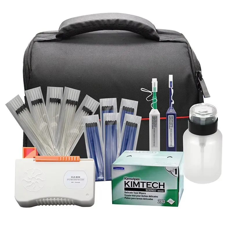 

Multiin-One Optical Fiber Cleaning Box, Cleaning Tools Kit, Cotton Swab, Alcohol Bottle, Pen Tool