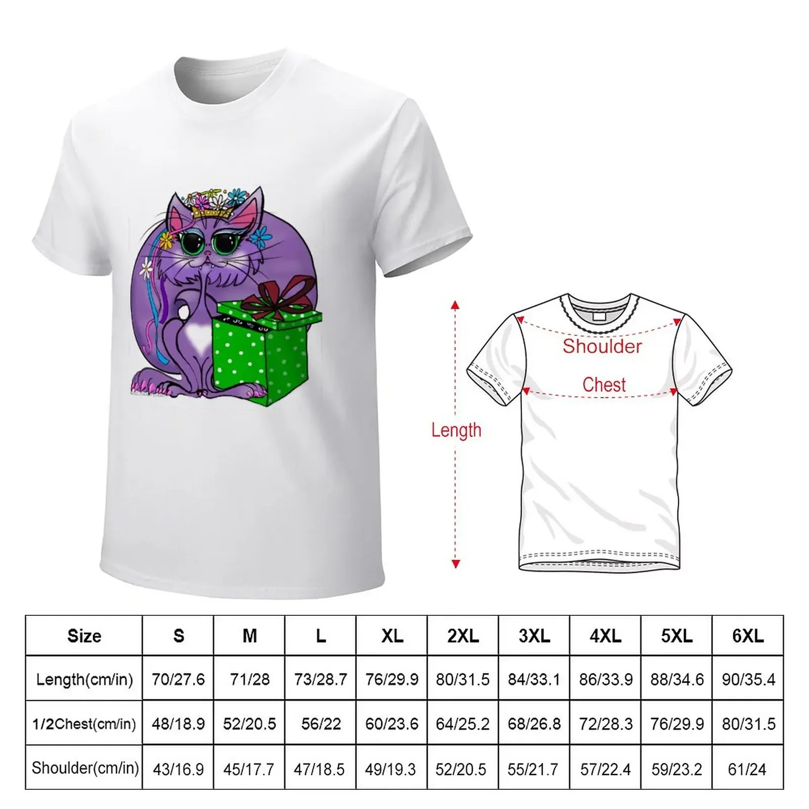 Purple Princess Kitty with Eye Catching Gift T-Shirt shirts graphic tees vintage t shirts for men graphic