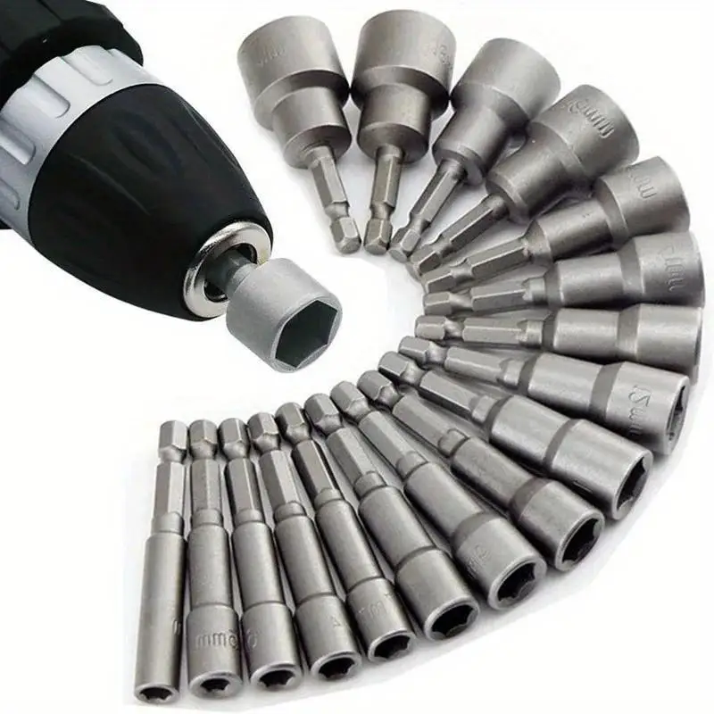 23Pcs/Pack Hex Socket Wrench Set CRV Nut Driver Drill Bits Compatible Electric Screwdriver Power Drill Accessories
