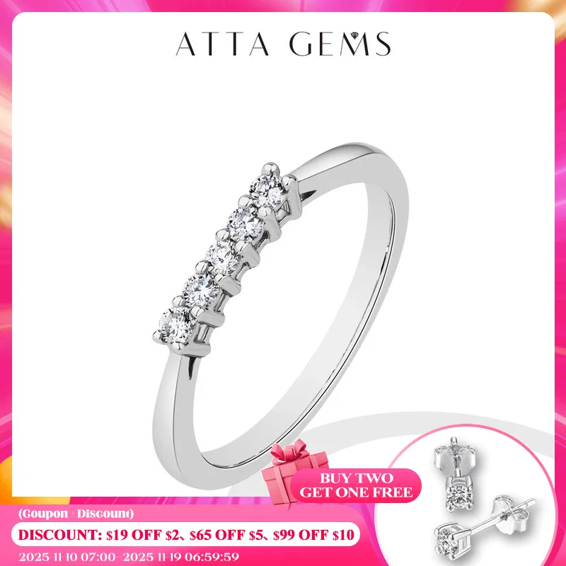 

ATTAGEMS 2mm Round Cut lab Diamond Ring Pure 10k 14K 18K Gold for Women Girl Anniversary Gift Simple Versatile Ring Fine Jewelry