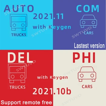 2024 Auto 2021.11 COM + Delphis 2021.10b + W0W 5.0012 Software DS 150 OBD2 Diagnostic Tool Compatible with Bluetooth