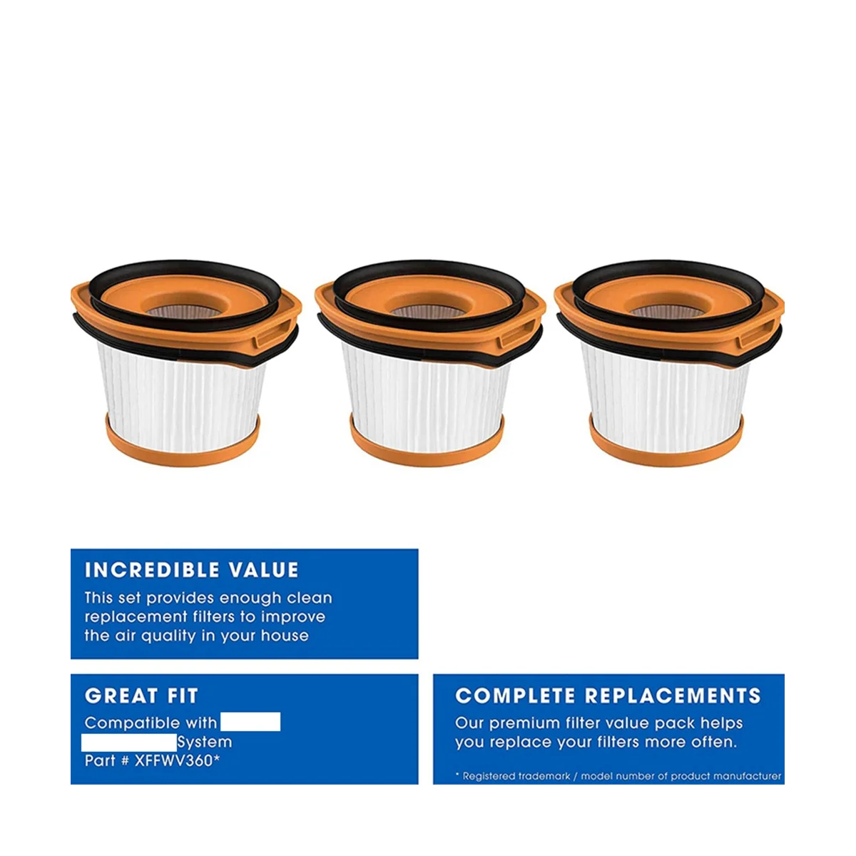 A09G-6Pcs Сменный фильтр для системы Wandvac WV360 WS620 WS630 WS632, беспроводной пылесос, по сравнению с деталью XFFWV360