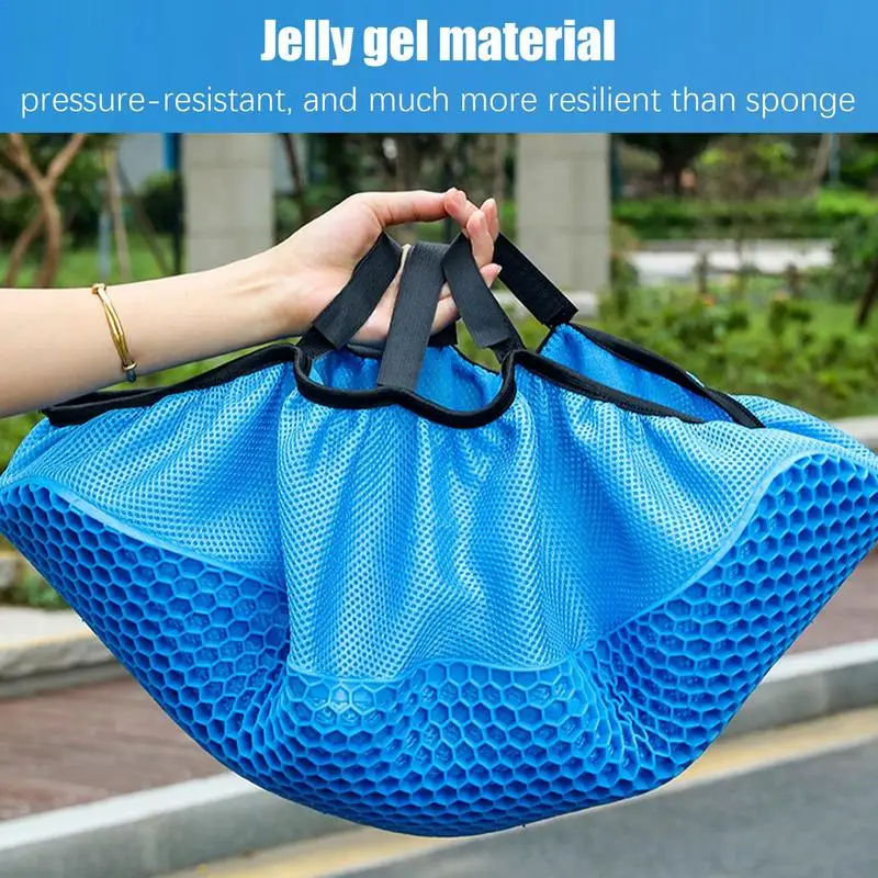 Motorcycle Gel Cushion Sun Protection Long Rides Seat Cushion Waterproof Breathable 3D Honeycomb Shock-Absorbing Seat Cover Pad