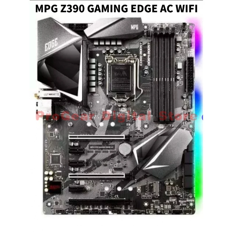 

Материнская плата MSI MPG Z390 GAMING EDGE AC WIFI LGA1151 ATX поддерживает процессоры Intel Core 8-го/9-го поколения