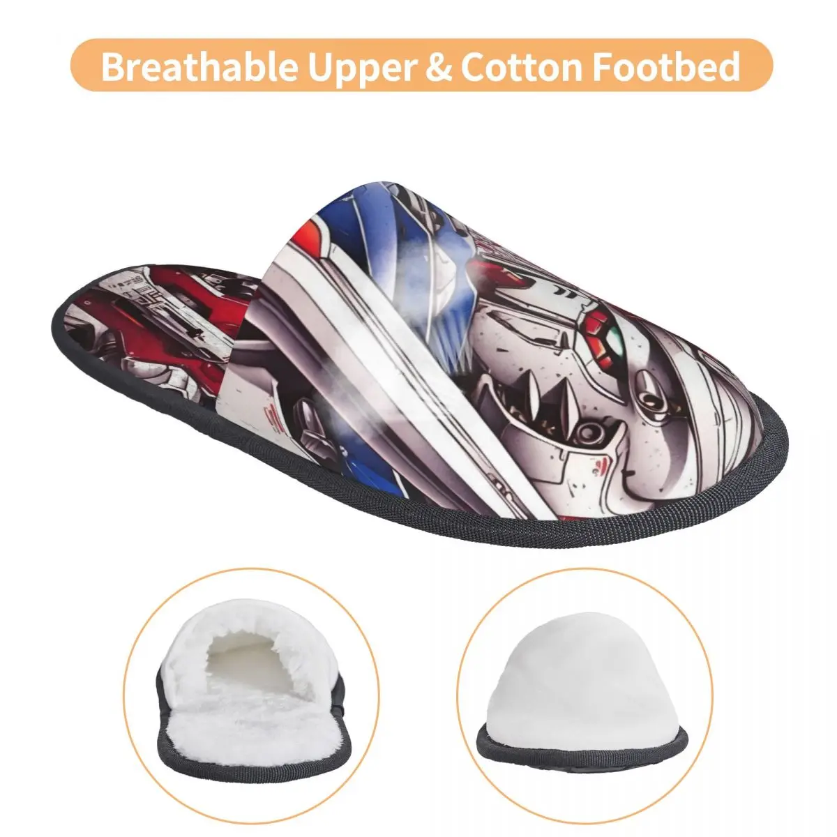 Benutzerdefinierte Spiel Anime G-Gundams Memory Foam Hausschuhe Frauen bequeme warme Roboter Hausschuhe