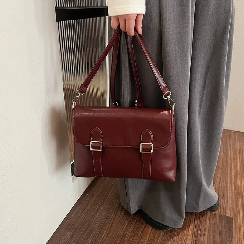 حقيبة كتف نسائية كلاسيكية ذات سعة كبيرة محفظة حمل للسيدات حقائب يد من جلد البولي يوريثان حقائب ساع للنساء حقيبة كتب للفتيات في الكلية #5