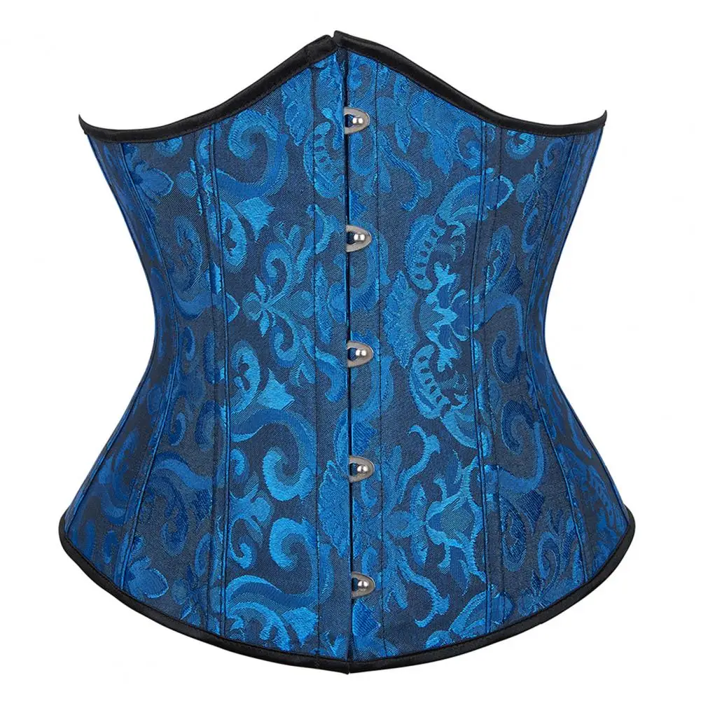 Palace Jacquard Women Underbust Corset Floral Push Up Boned Bustier Gothique Korsett Floral Bustier Corset Body Shaping Belt