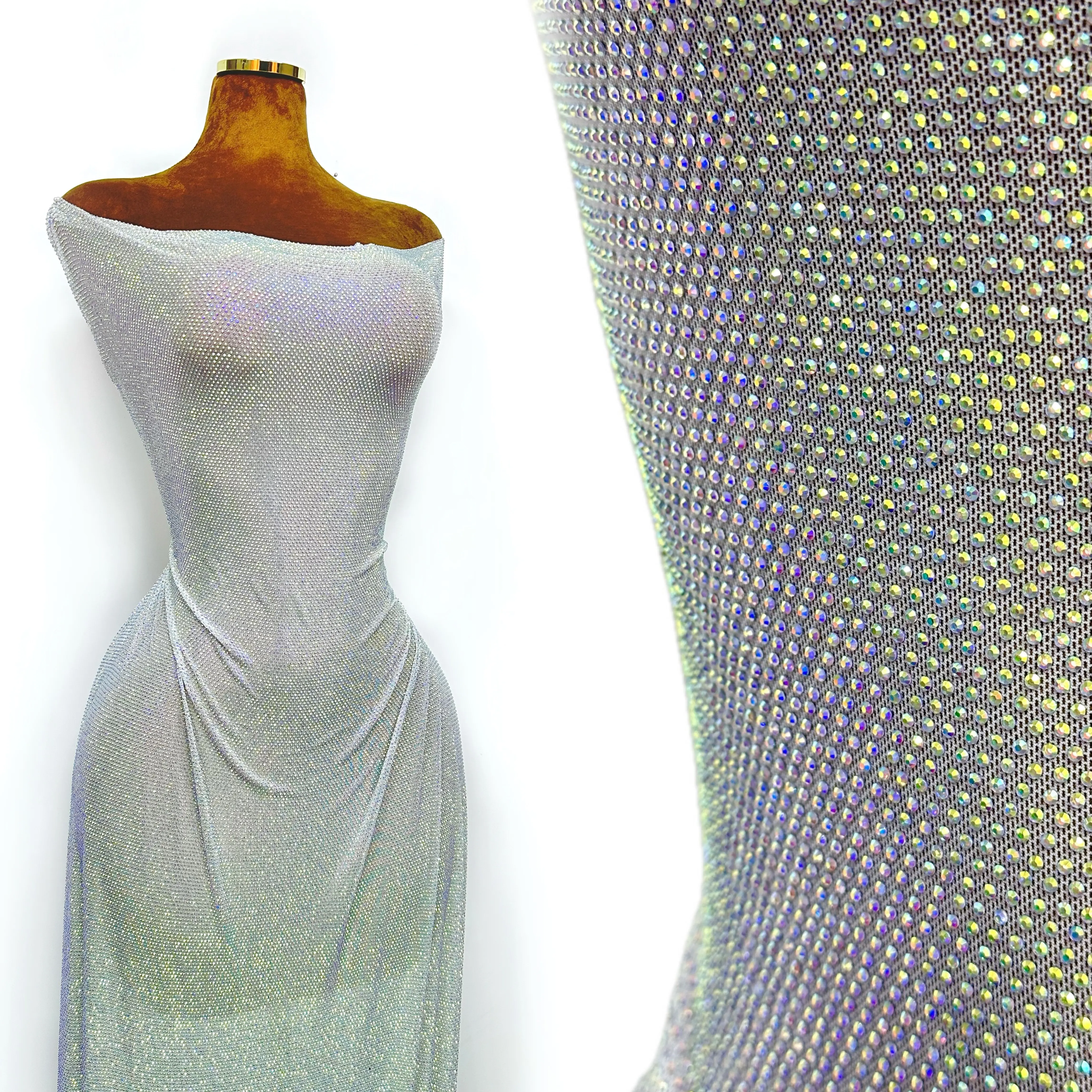 

Luxury Elegant European Style Bridal Lace Fabric with Beads Mesh Tulle Lace African Lace Fabric Beads and Sequin French Lace