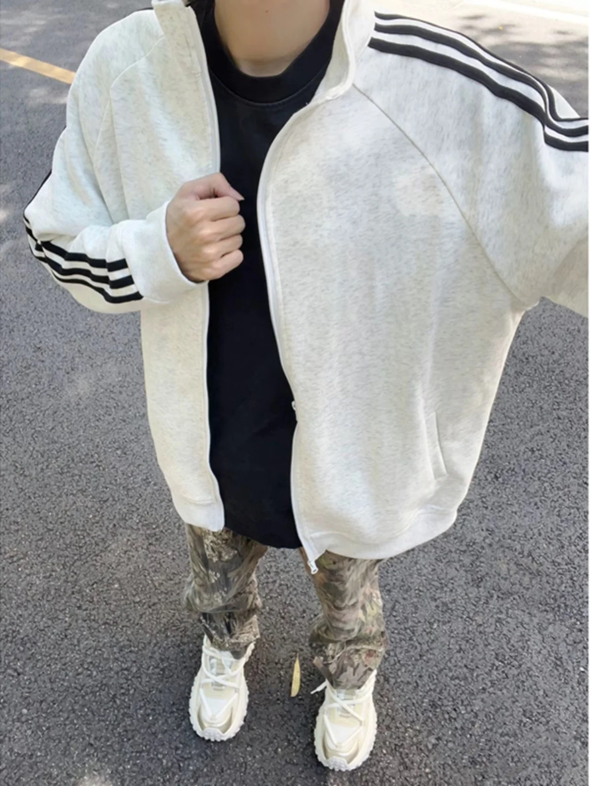 

Men's Fce Lined Stripe Sweater Jaet Autumn Winter Warm Sli Baseball Sle Stand Collar Cardigan Zipper Closure Long ...