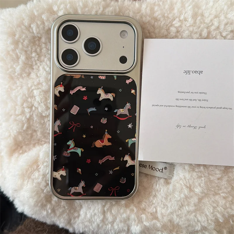 Модный чехол для телефона с милым мультяшным пони для iPhone 16 17 Pro 14 15 Pro Max, защитный противоударный чехол для iPhone 17