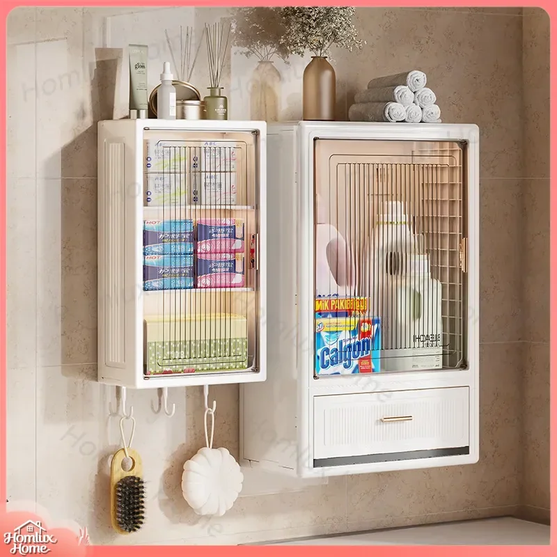 Wall Mounted Shelf for Bathroom Non Drilling Floating Corner Storage Cabinet Waterproof Washstand Organizer Wall Shelf
