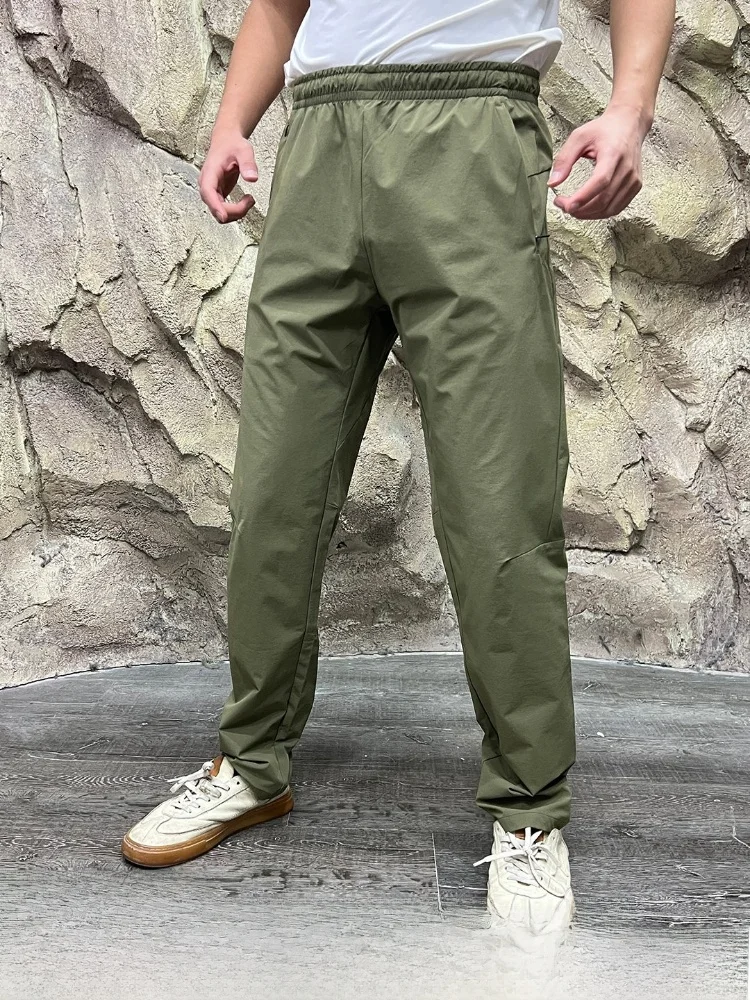 Quick Dry Outdoor Men's Pants 3D Cutting Drawstring Windproof Straight Leg Pants Nylon Spandex Blend Casual Style Spring Summer