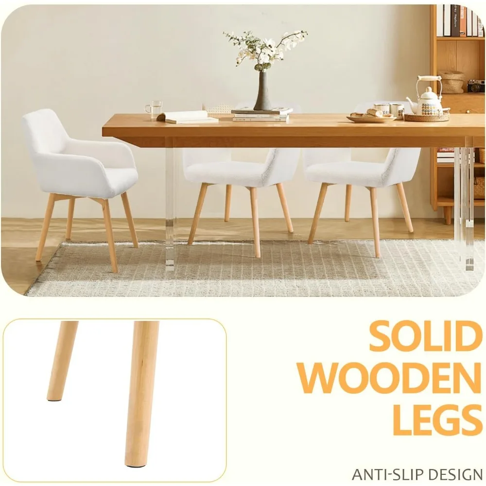 Chaises de salle à manger modernes du milieu du siècle : options d'ensemble confortables pour 2, 4, ou 6 - Chaises d'appoint rembourrées pour cuisine, salle à manger, salon