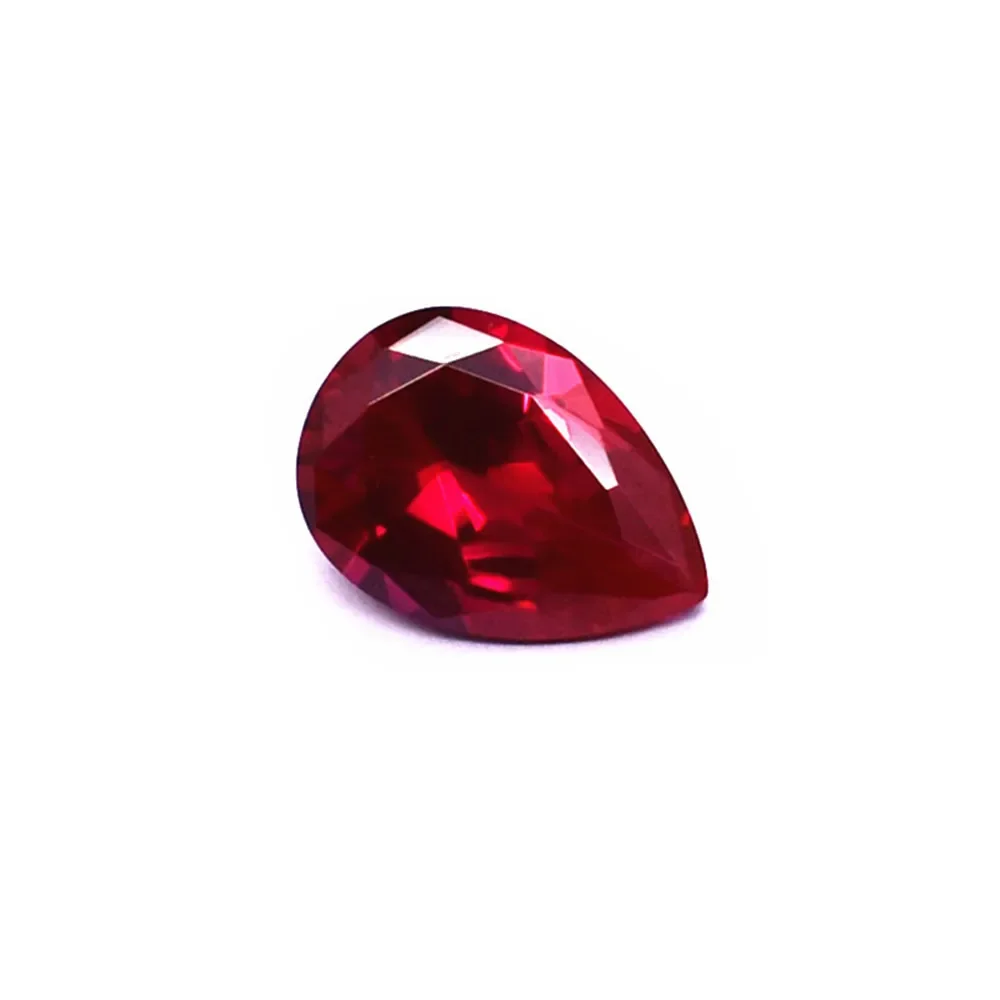 Rubí rojo sangre Mohs Dureza 9 Rubi facetado en forma de pera Piedra preciosa Rubí cortado en forma de lágrima RB058