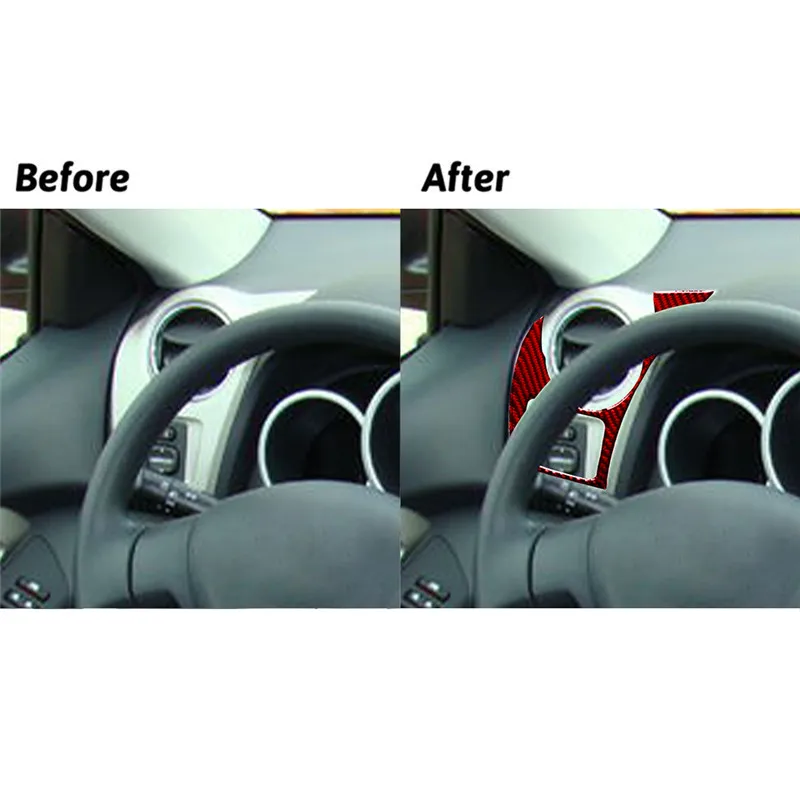 For Toyota Matrix 2009-2014/Pontiac Vibe 2009-2010 Red Interior Mouldings Accessories Car Carbon Fiber Decorative Stickers