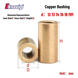 1/2/5pcs Oil-Free Self-Lubricating Composite Bearing Copper Shaft Bushing Inner Diameter 12 13 14 16 18mm Bushing Small Bushing