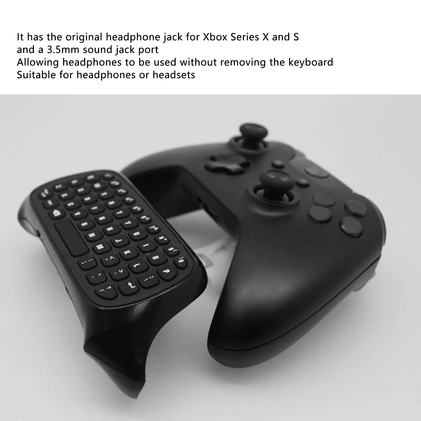 2.4G Wireless Keyboard For Xbox Series X/S Controller With Receiver Headset & Audio Jack Chatpad For Xbox One S/X Game KeyPad